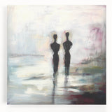 Abstract Couple Wall Art - Modern Canvas Print for Living Room