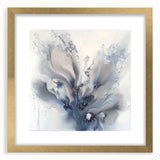 Abstract floral frame in a gold mat, showcasing vibrant colors and intricate designs, ideal for modern home decor and art enthusiasts. Perfect for enhancing any interior space.