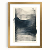 Abstract minimalist wall art frame with a gold mat, showcasing a modern design. Perfect for contemporary home decor, emphasizing elegance and simplicity.