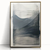 Framed acrylic wall art showcasing an abstract minimalist design with gold accents, perfect for modern home decor. Ideal for enhancing contemporary interiors.