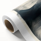 Abstract minimalist wall art on rolled canvas, showcasing a blend of soft pastel colors and geometric shapes, ideal for modern home decor. Packaged securely in a protective cardboard tube.