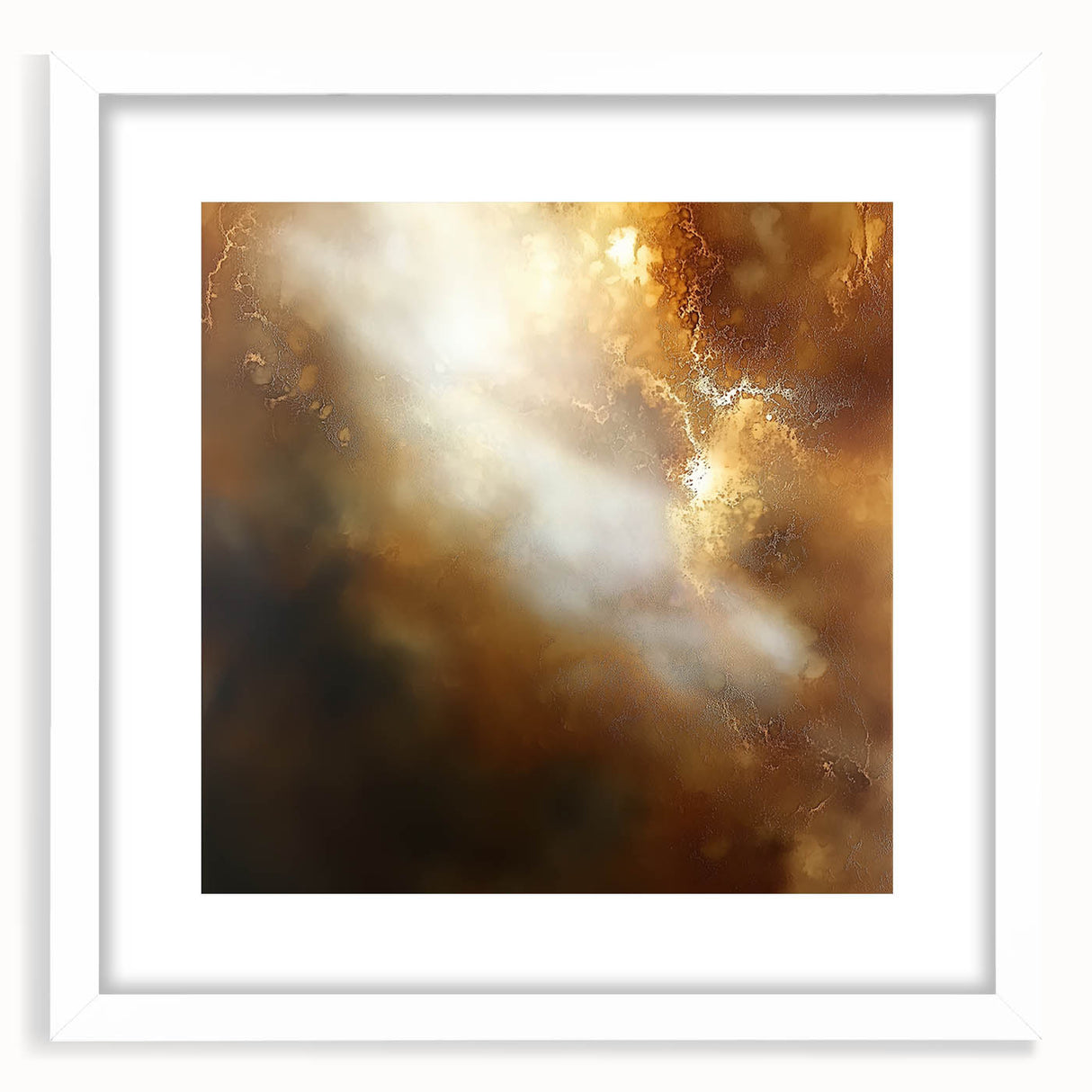 Abstract Art Prints – Ethereal Brown and Gold Modern Wall Decor