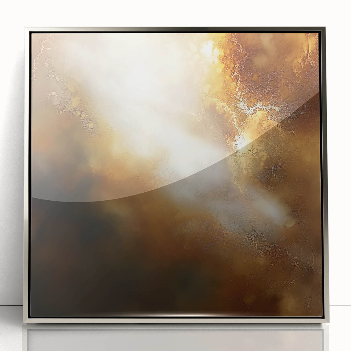 Abstract Art Prints – Ethereal Brown and Gold Modern Wall Decor
