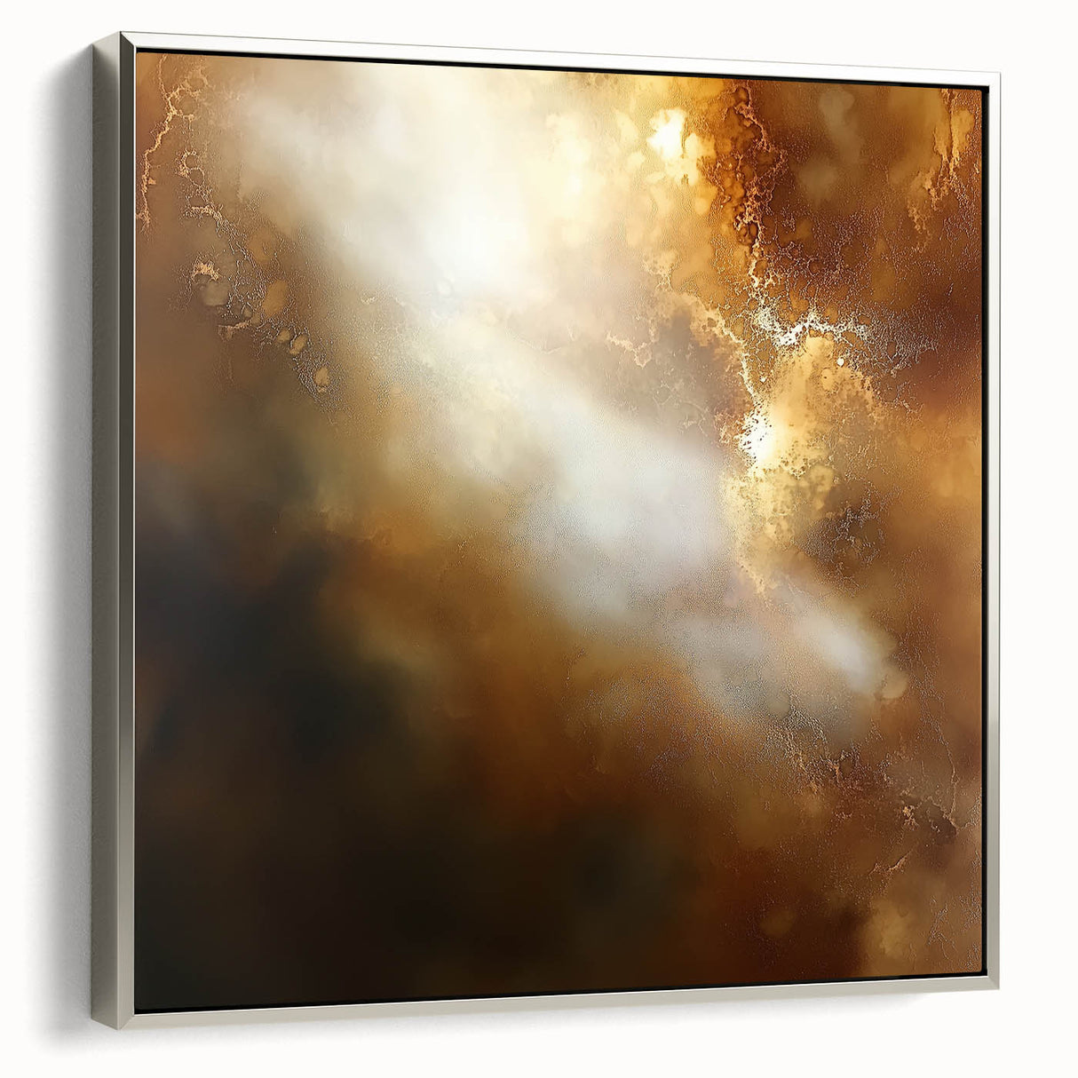Abstract Art Prints – Ethereal Brown and Gold Modern Wall Decor