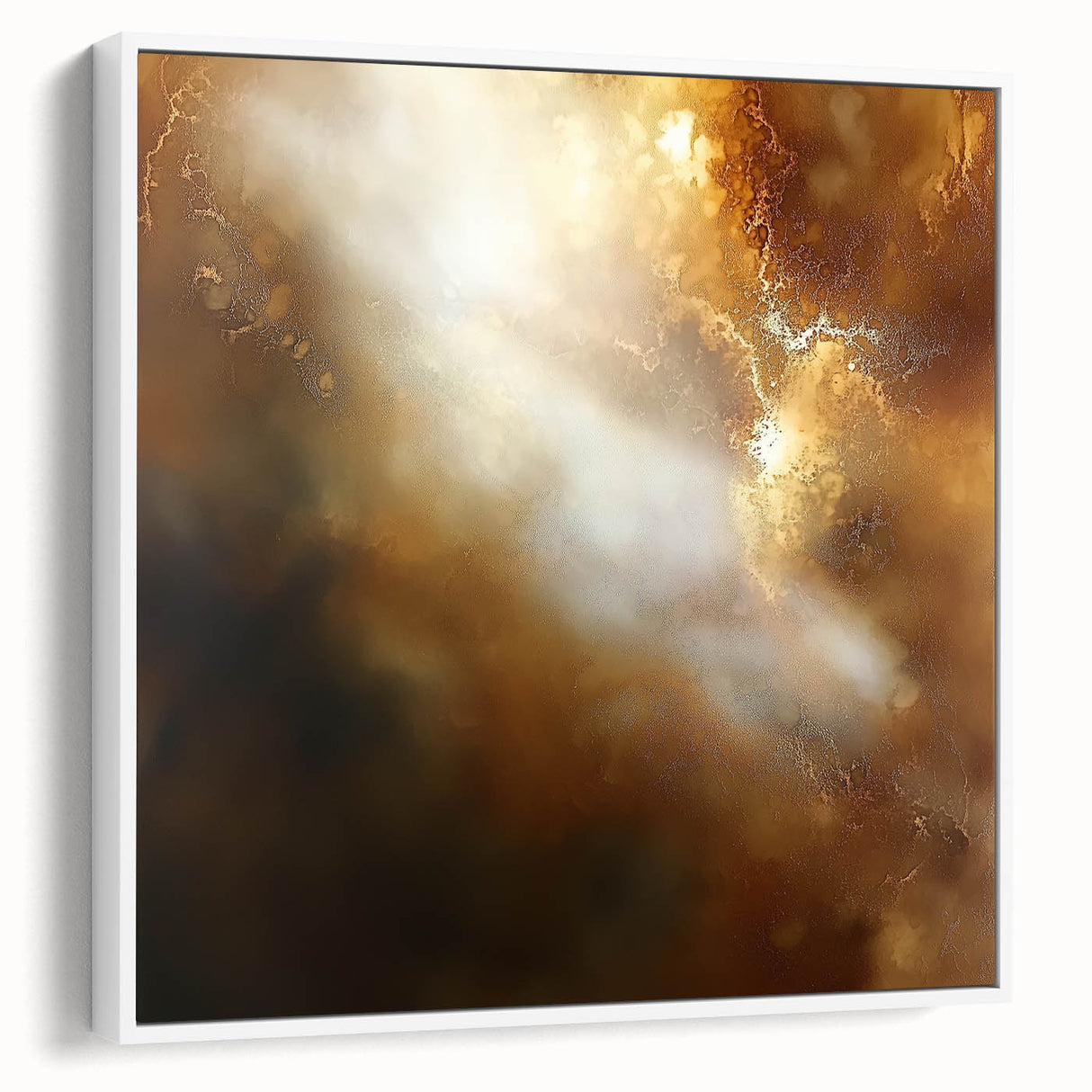 Abstract Art Prints – Ethereal Brown and Gold Modern Wall Decor