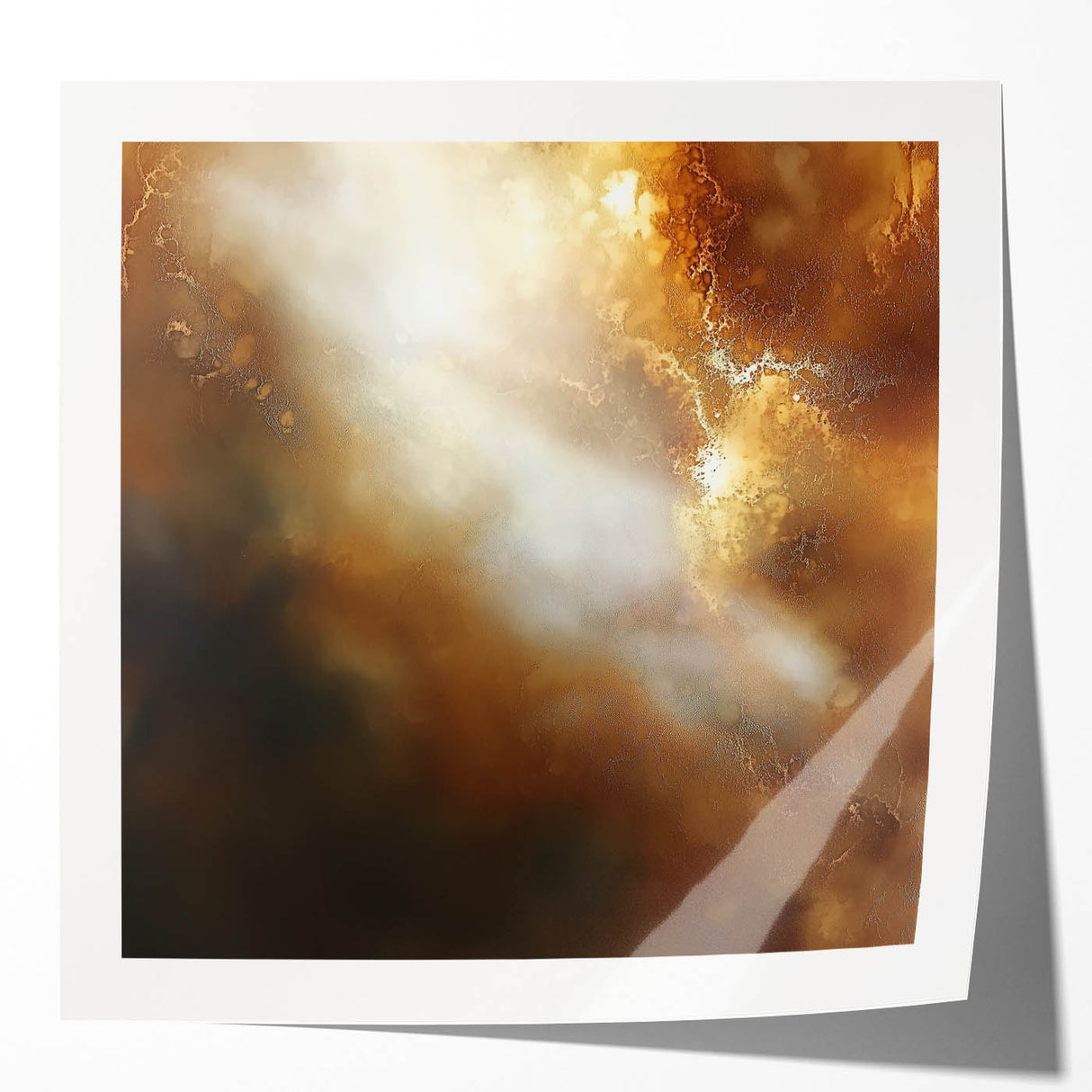 Abstract Art Prints – Ethereal Brown and Gold Modern Wall Decor