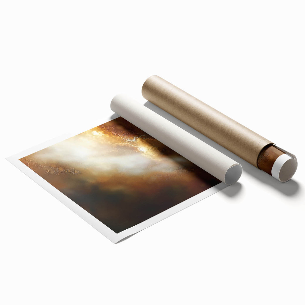 Abstract Art Prints – Ethereal Brown and Gold Modern Wall Decor