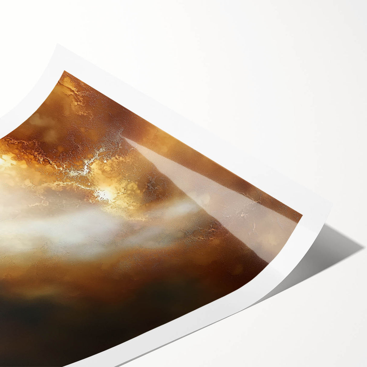 Abstract Art Prints – Ethereal Brown and Gold Modern Wall Decor