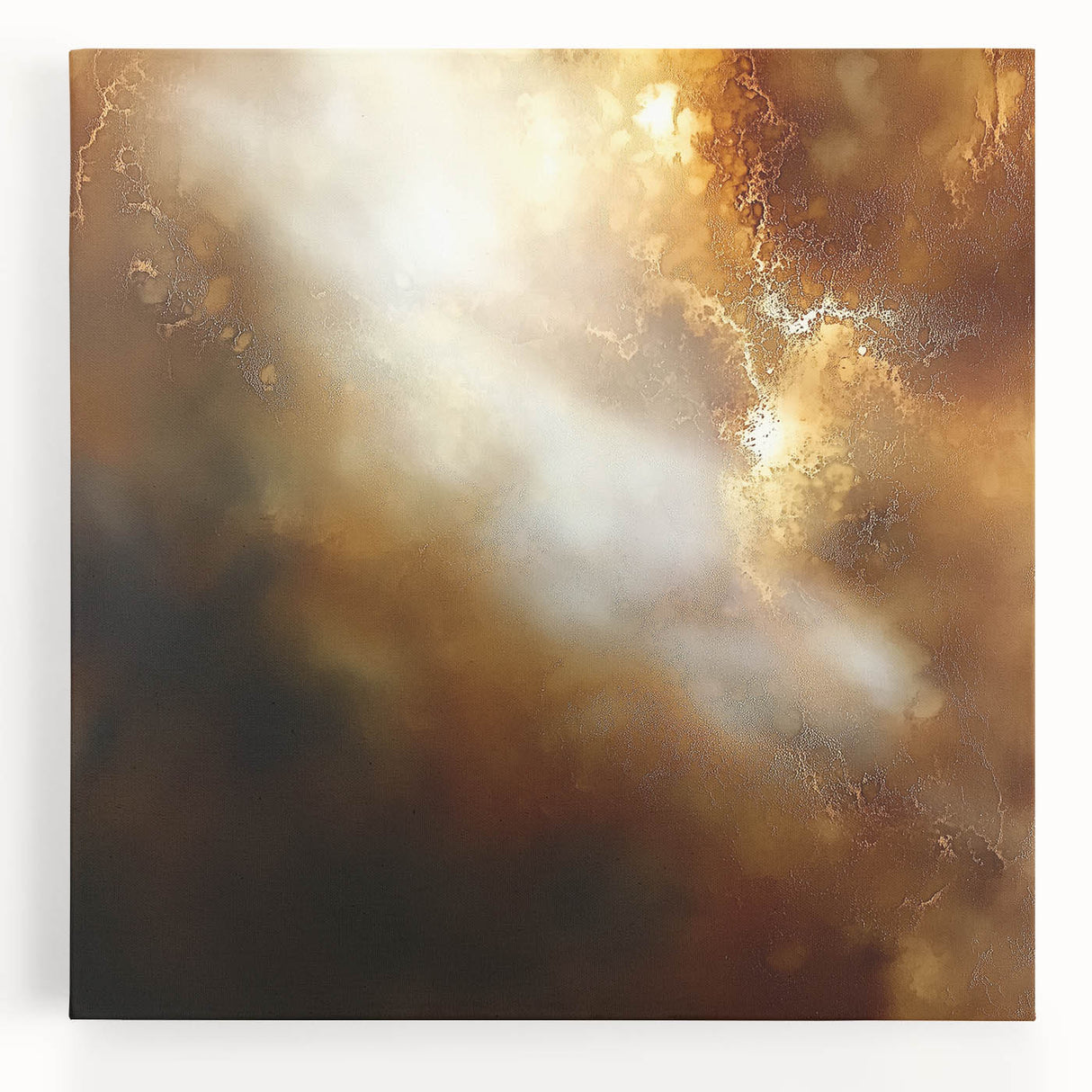 Abstract Art Prints – Ethereal Brown and Gold Modern Wall Decor