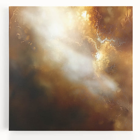 Abstract Art Prints – Ethereal Brown and Gold Modern Wall Decor
