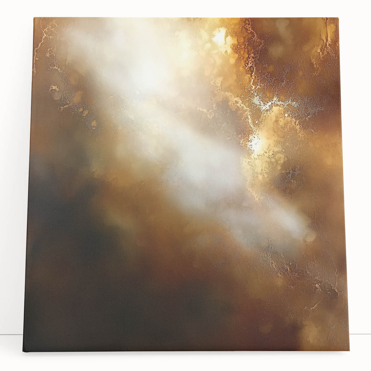 Abstract Art Prints – Ethereal Brown and Gold Modern Wall Decor