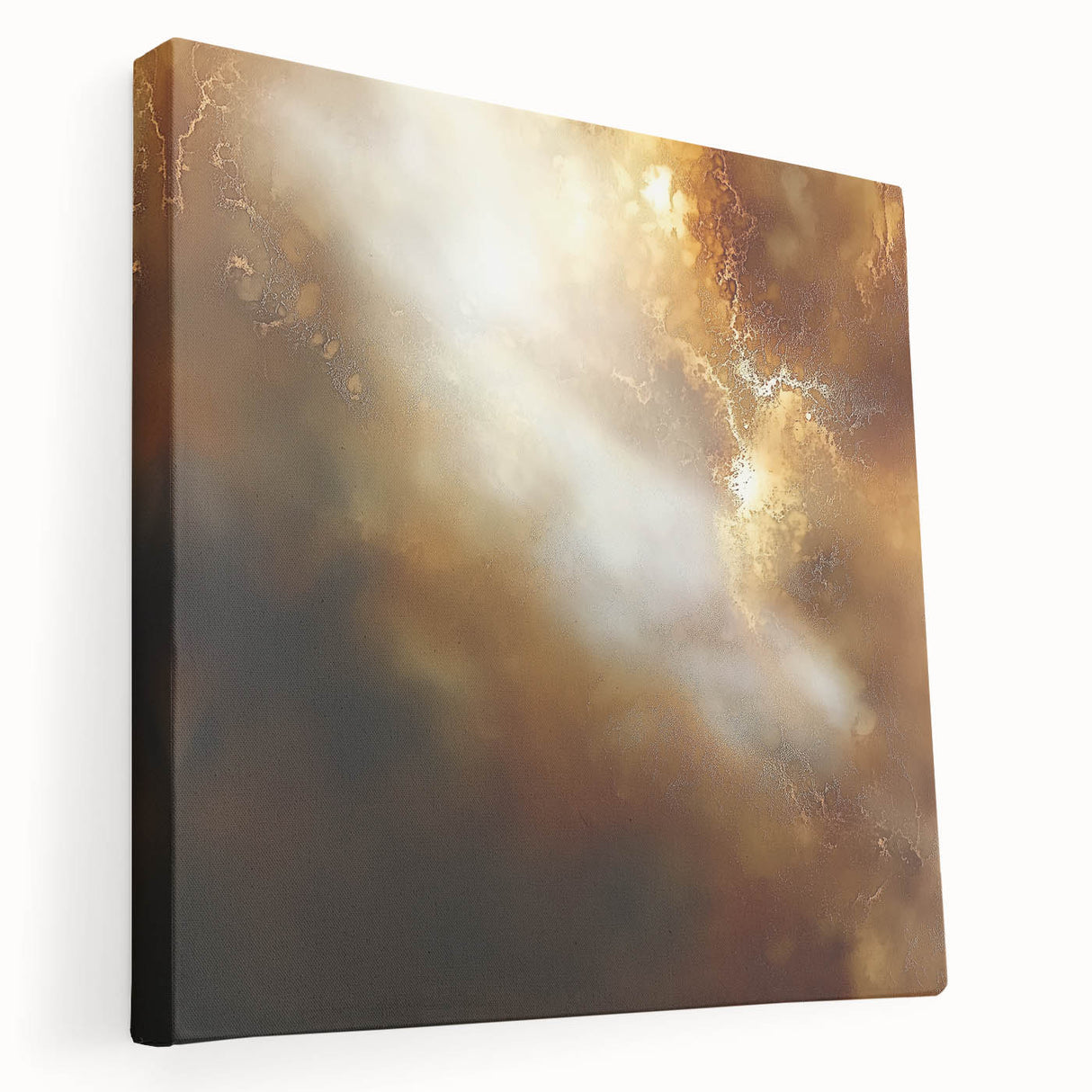 Abstract Art Prints – Ethereal Brown and Gold Modern Wall Decor