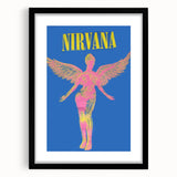 Nirvana Angel Poster - Retro Neon Aesthetic - Vintage Rock Art Print