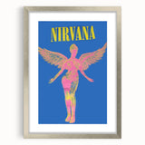 Nirvana Angel Poster - Retro Neon Aesthetic - Vintage Rock Art Print