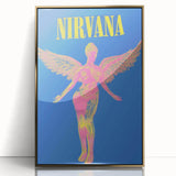Nirvana Angel Poster - Retro Neon Aesthetic - Vintage Rock Art Print
