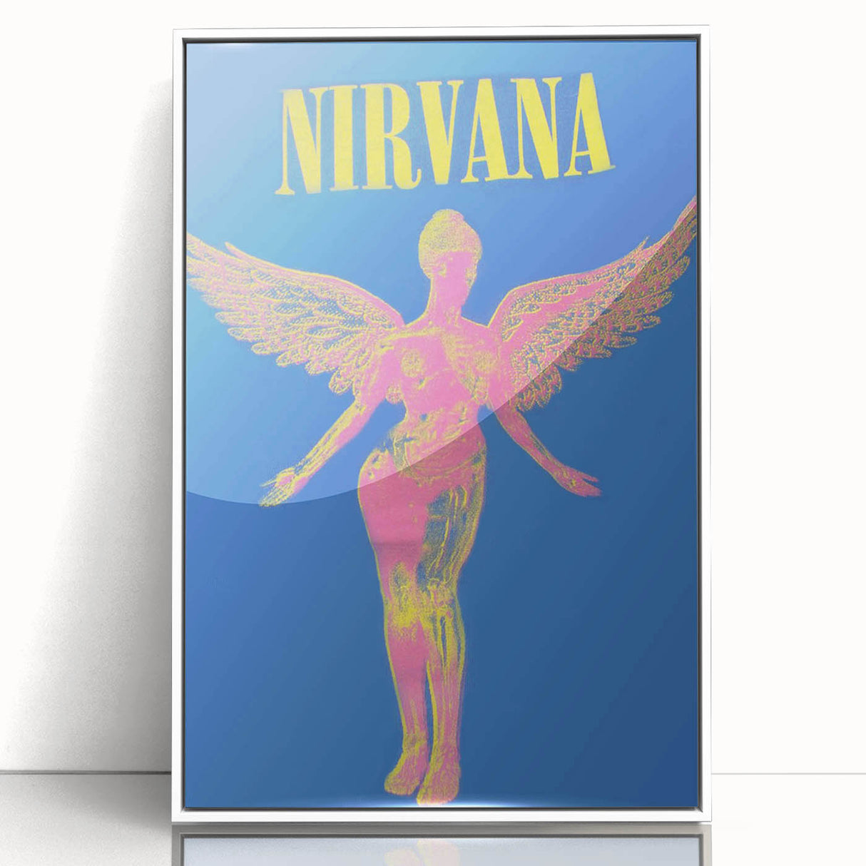 Nirvana Angel Poster - Retro Neon Aesthetic - Vintage Rock Art Print