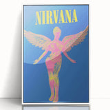 Nirvana Angel Poster - Retro Neon Aesthetic - Vintage Rock Art Print
