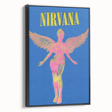 Nirvana Angel Poster - Retro Neon Aesthetic - Vintage Rock Art Print