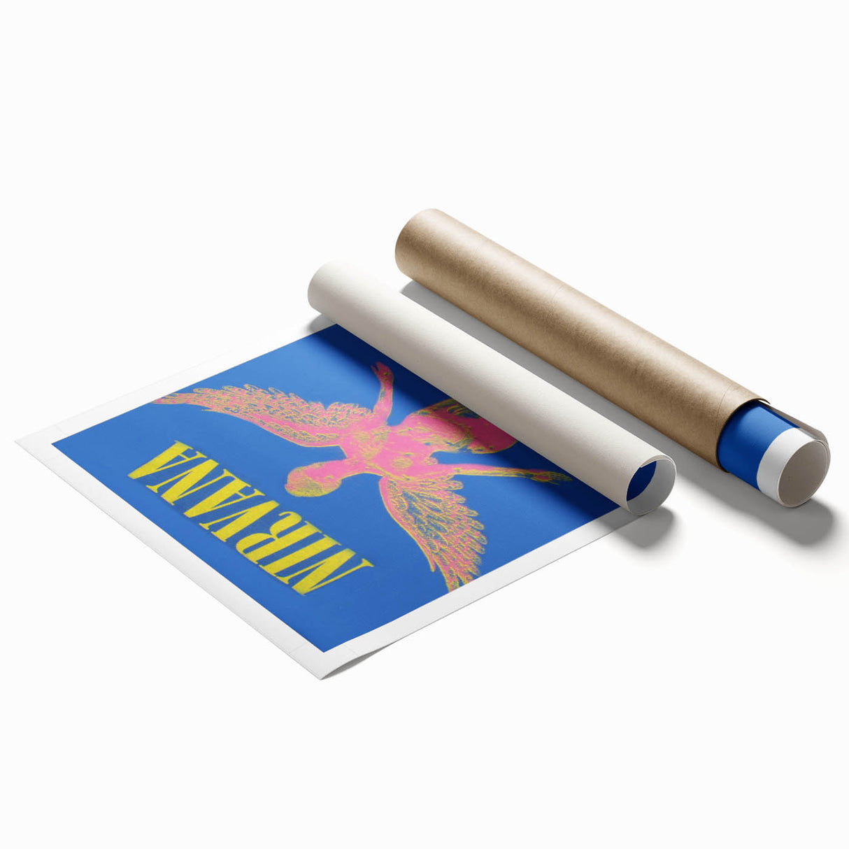 Nirvana Angel Poster - Retro Neon Aesthetic - Vintage Rock Art Print