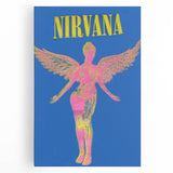 Nirvana Angel Poster - Retro Neon Aesthetic - Vintage Rock Art Print