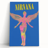 Nirvana Angel Poster - Retro Neon Aesthetic - Vintage Rock Art Print