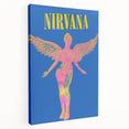 Nirvana Angel Poster - Retro Neon Aesthetic - Vintage Rock Art Print