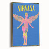 Nirvana Angel Poster - Retro Neon Aesthetic - Vintage Rock Art Print