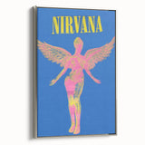 Nirvana Angel Poster - Retro Neon Aesthetic - Vintage Rock Art Print