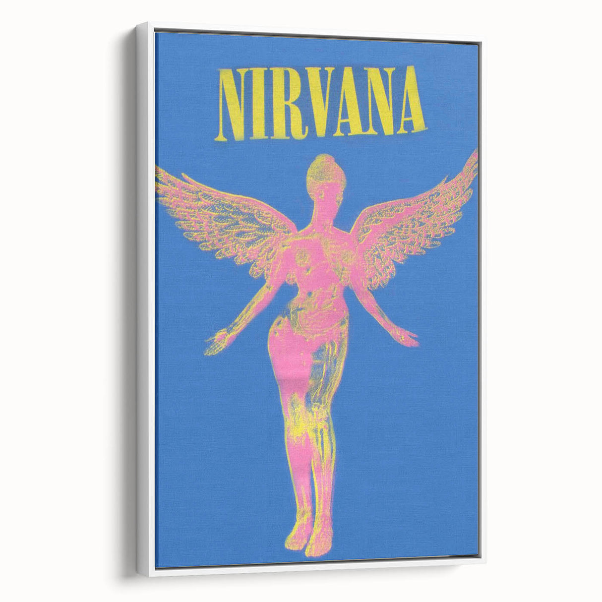 Nirvana Angel Poster - Retro Neon Aesthetic - Vintage Rock Art Print