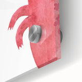 Playful Red Dinosaur Girls Room Wall Art - Fun Nursery Print