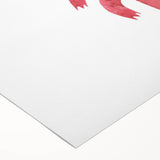 Playful Red Dinosaur Girls Room Wall Art - Fun Nursery Print