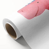 Playful Red Dinosaur Girls Room Wall Art - Fun Nursery Print