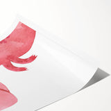 Playful Red Dinosaur Girls Room Wall Art - Fun Nursery Print