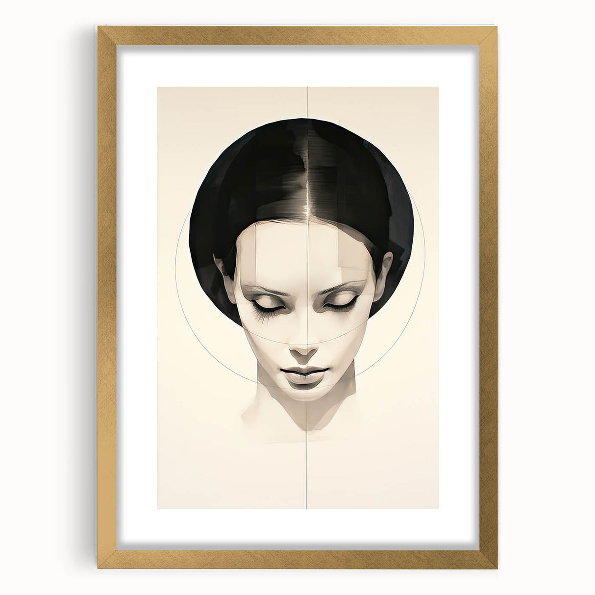 Modern Dining Room Wall Art – Monochrome Elegant Portrait Print