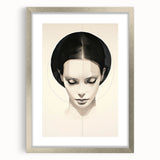Modern Dining Room Wall Art – Monochrome Elegant Portrait Print