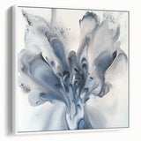 Framed canvas artwork showcasing vibrant abstract floral designs in soft pastel colors, displayed from a side view against a white background, ideal for modern home decor.