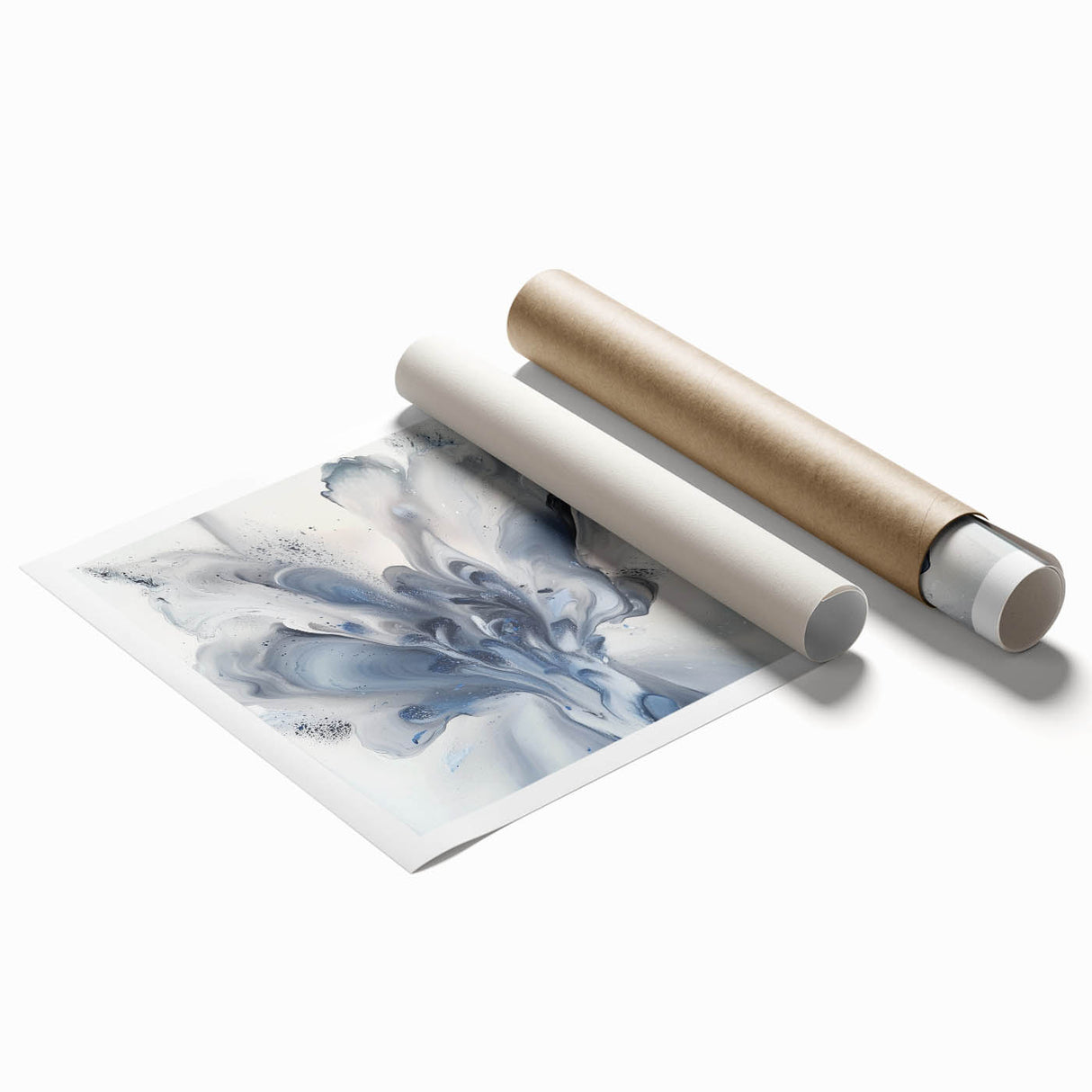 Abstract floral design rolled print showcasing vibrant colors and intricate patterns, perfect for home decor. Ideal for adding a touch of elegance to any room.