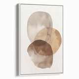 Framed abstract minimalist wall art featuring a white canvas with subtle geometric shapes, displayed in a modern setting, perfect for home decor enhancement.