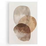 Abstract minimalist wall art featuring soft hues of blue, beige, and white on a stretched canvas, perfect for modern home decor, enhancing aesthetic appeal.