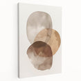 Abstract minimalist wall art stretched on canvas, showcasing soft pastel colors and geometric shapes, ideal for modern home decor. This piece enhances contemporary interiors with its elegant side profile and sleek design.