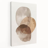 Abstract minimalist wall art stretched on canvas, showcasing soft pastel colors and geometric shapes, ideal for modern home decor. This piece enhances contemporary interiors with its elegant side profile and sleek design.
