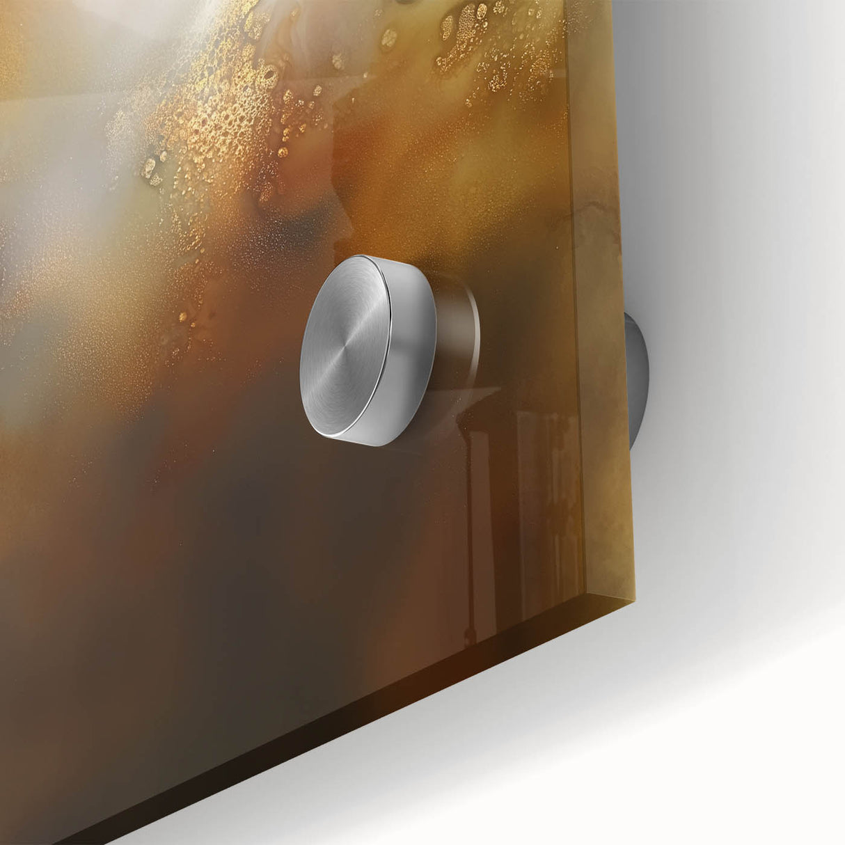 Modern Abstract Wall Art – Glowing Golden Brown Canvas Print