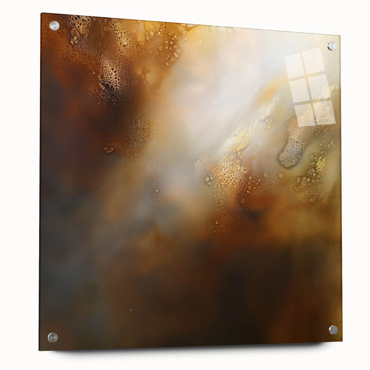 Modern Abstract Wall Art – Glowing Golden Brown Canvas Print