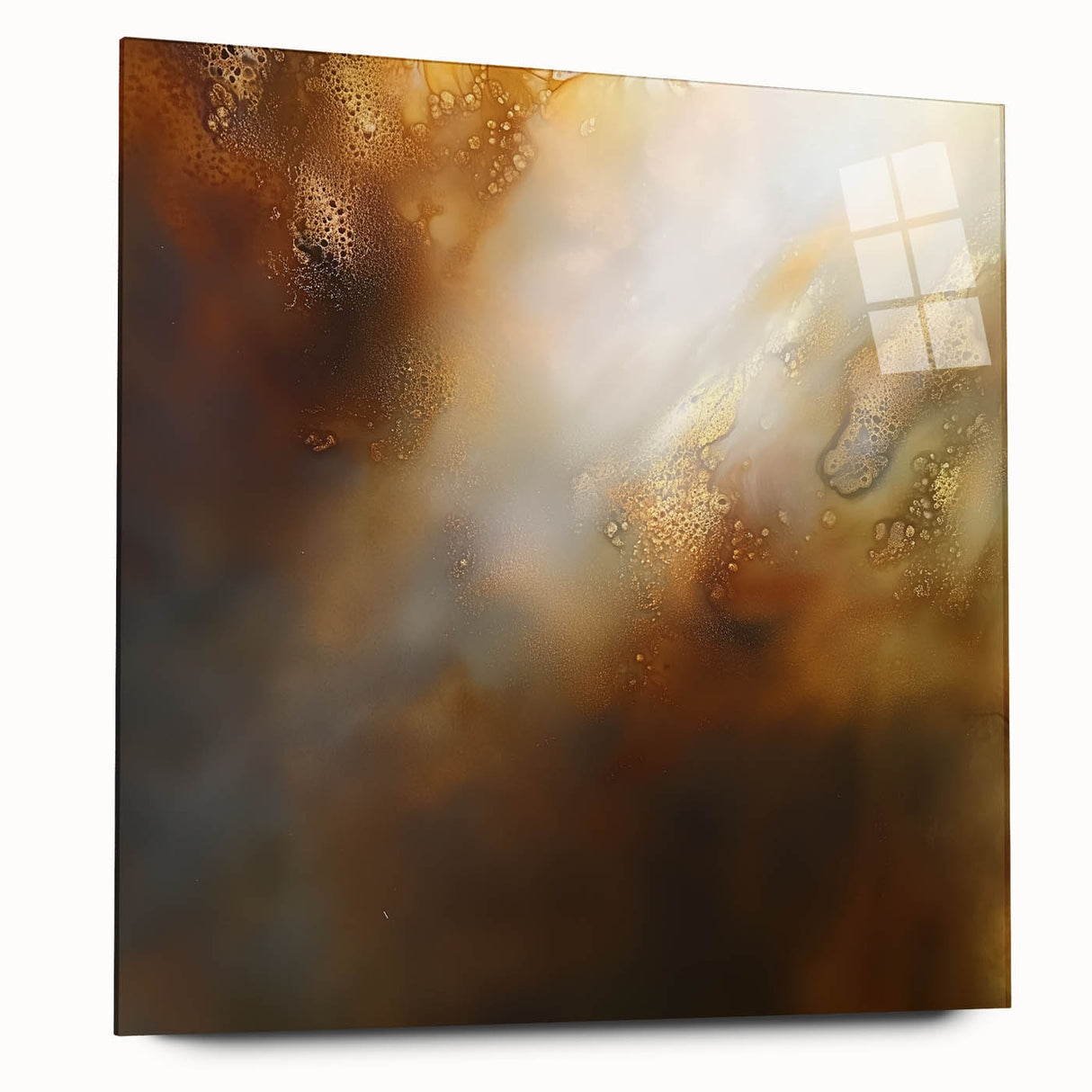 Modern Abstract Wall Art – Glowing Golden Brown Canvas Print