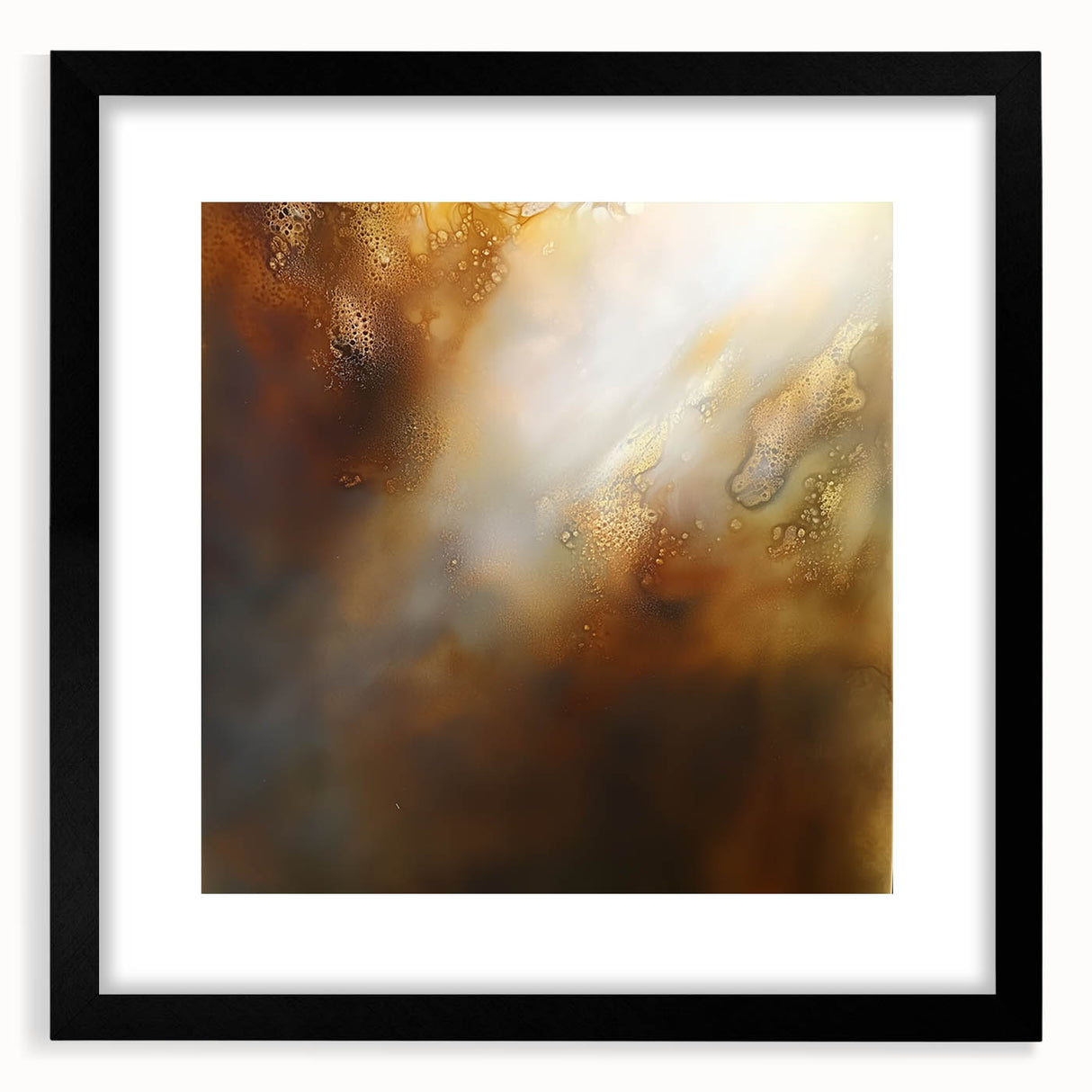 Modern Abstract Wall Art – Glowing Golden Brown Canvas Print