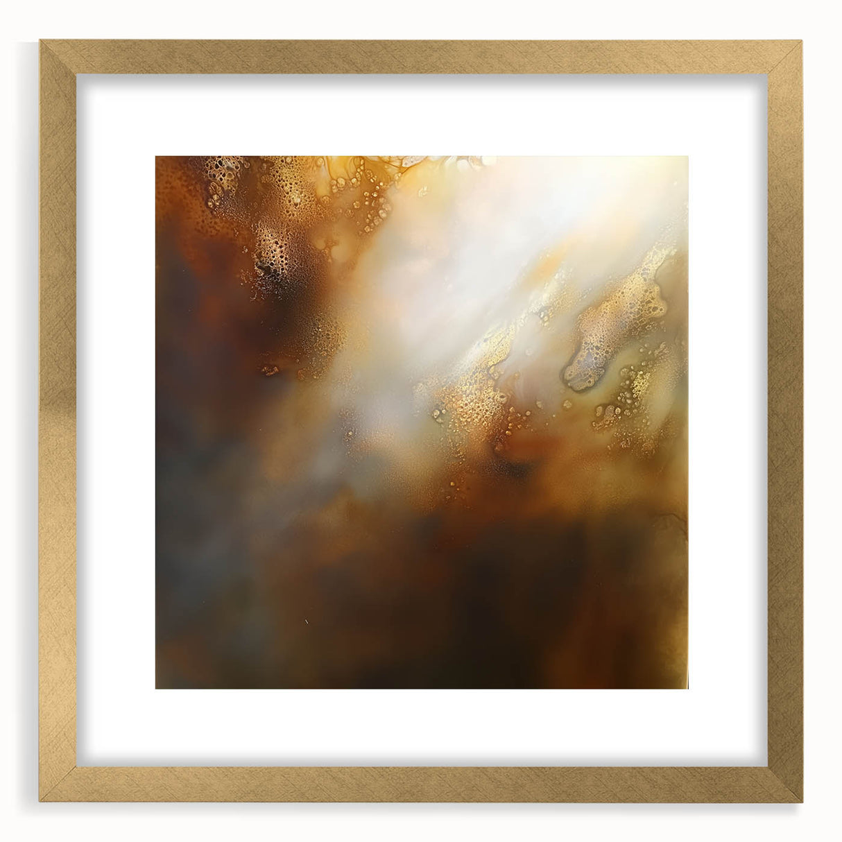 Modern Abstract Wall Art – Glowing Golden Brown Canvas Print