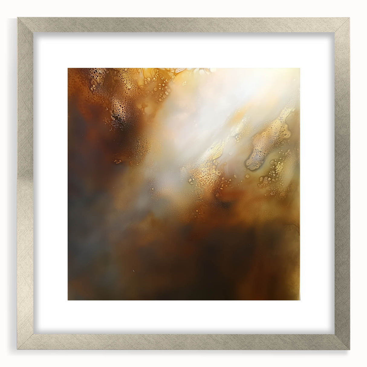 Modern Abstract Wall Art – Glowing Golden Brown Canvas Print