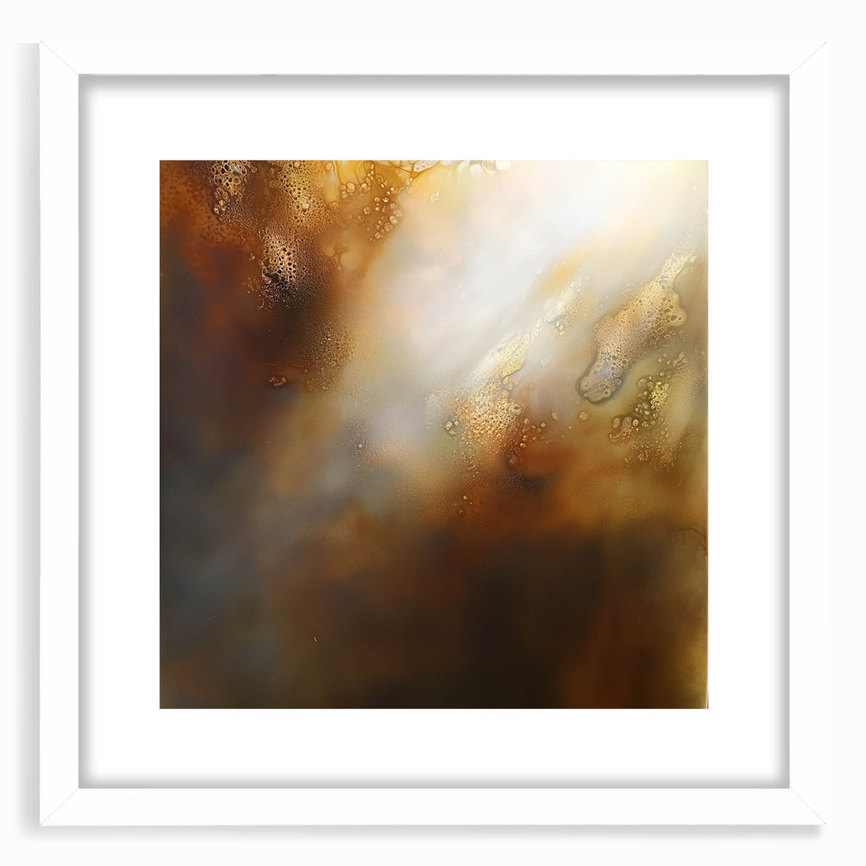 Modern Abstract Wall Art – Glowing Golden Brown Canvas Print