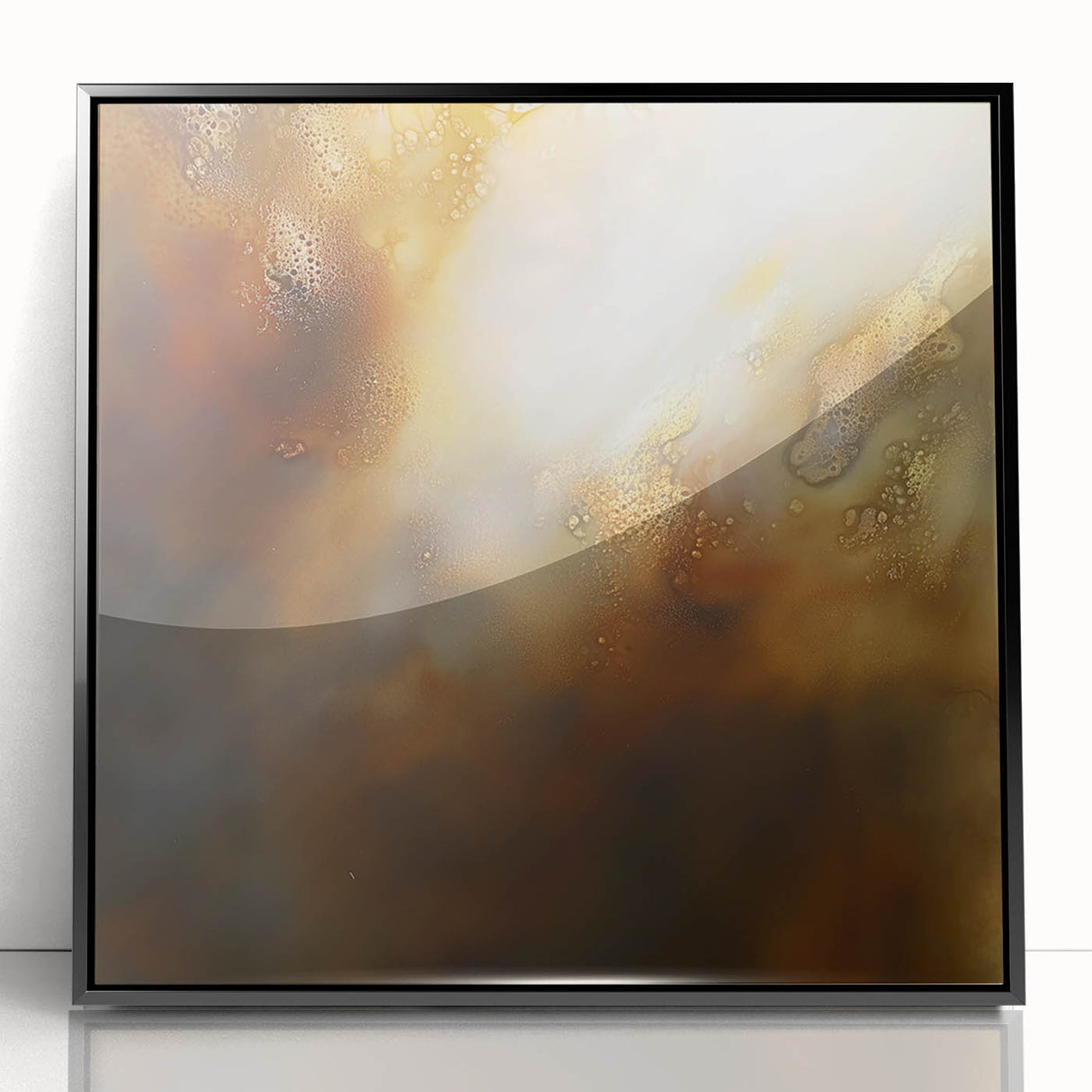 Modern Abstract Wall Art – Glowing Golden Brown Canvas Print