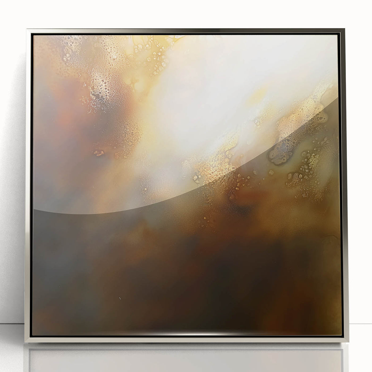 Modern Abstract Wall Art – Glowing Golden Brown Canvas Print